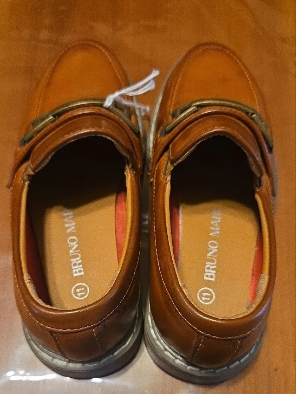 Boys Tan Dress Loafers with Decorative Buckle